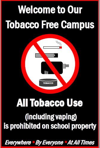 Tobacco Free Campus Sign